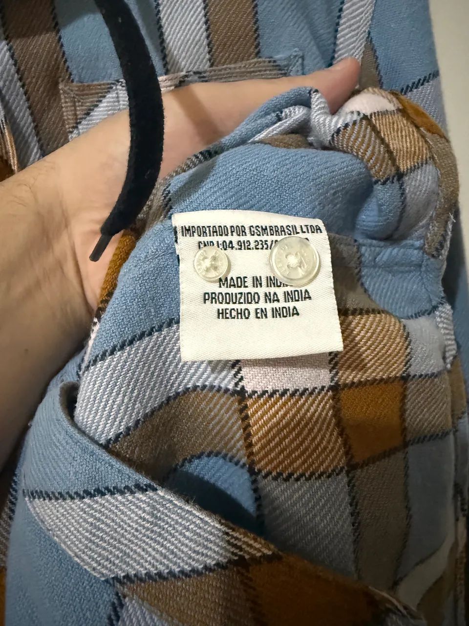 Camisa Element com capuz de botão xadrez  - Foto 3