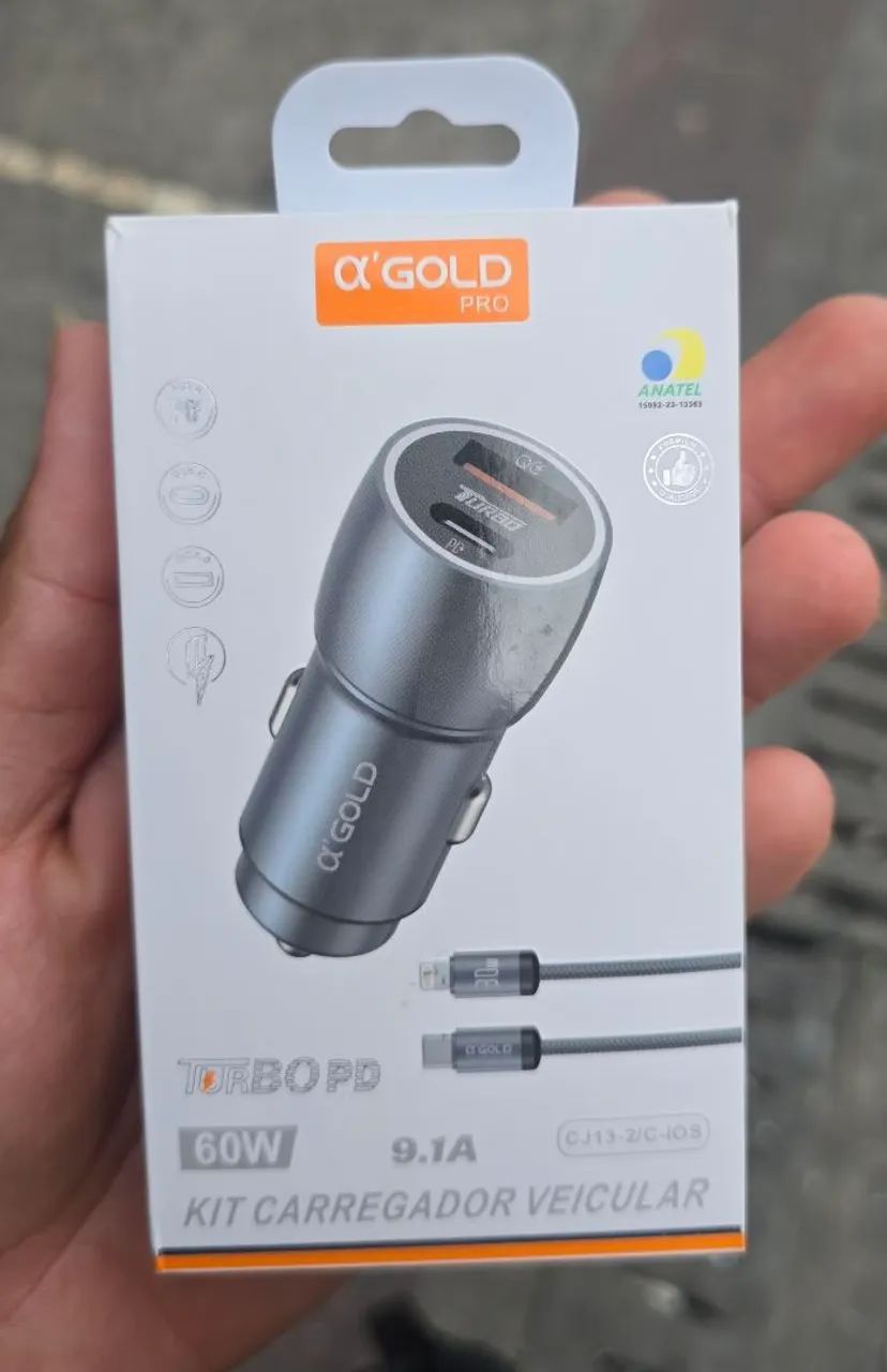 Carregador de celular veicular turbo