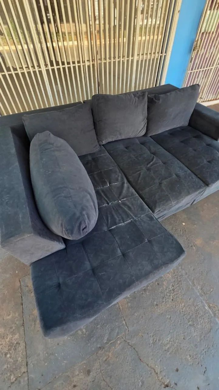 sofa de canto com chaise e acentos retrátil usado ( ENTREGA GRÁTIS ) - Foto 4
