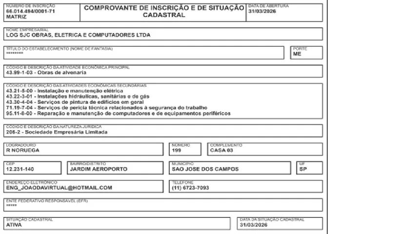empresa computadores eletrica e obras  c conta caixa 