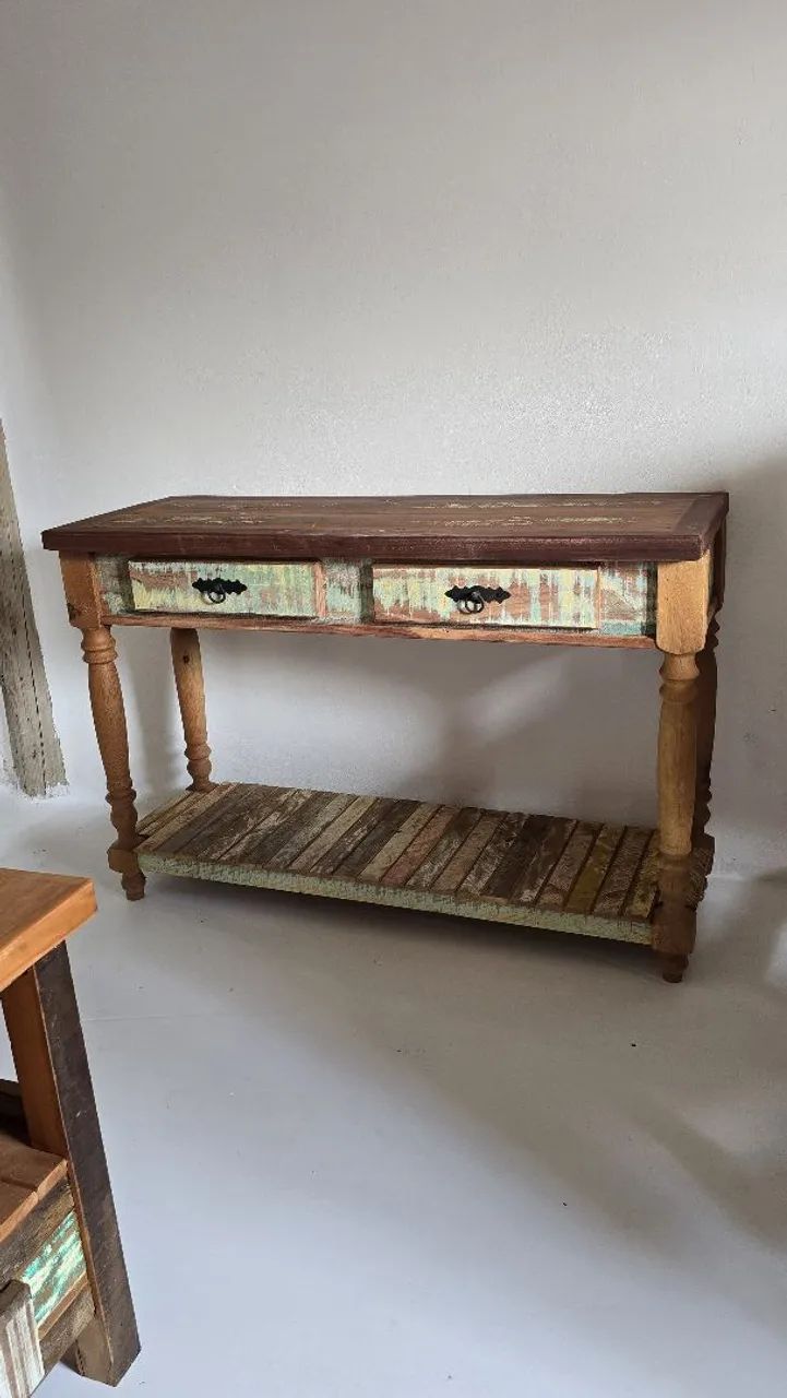 Mesa Rústica de Madeira Peroba Rosa - Foto 4