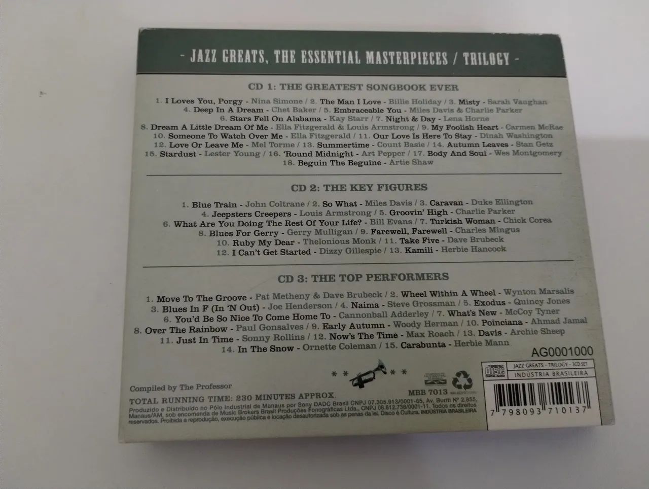 Kit CDs originais Jazz Greats, The Essential Masterpieces - CDs