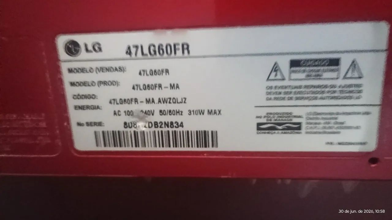 Troco TV LG 47 polegadas LCD Scarlett Full HD por uma TV menor e o restante em espécie  - Foto 3