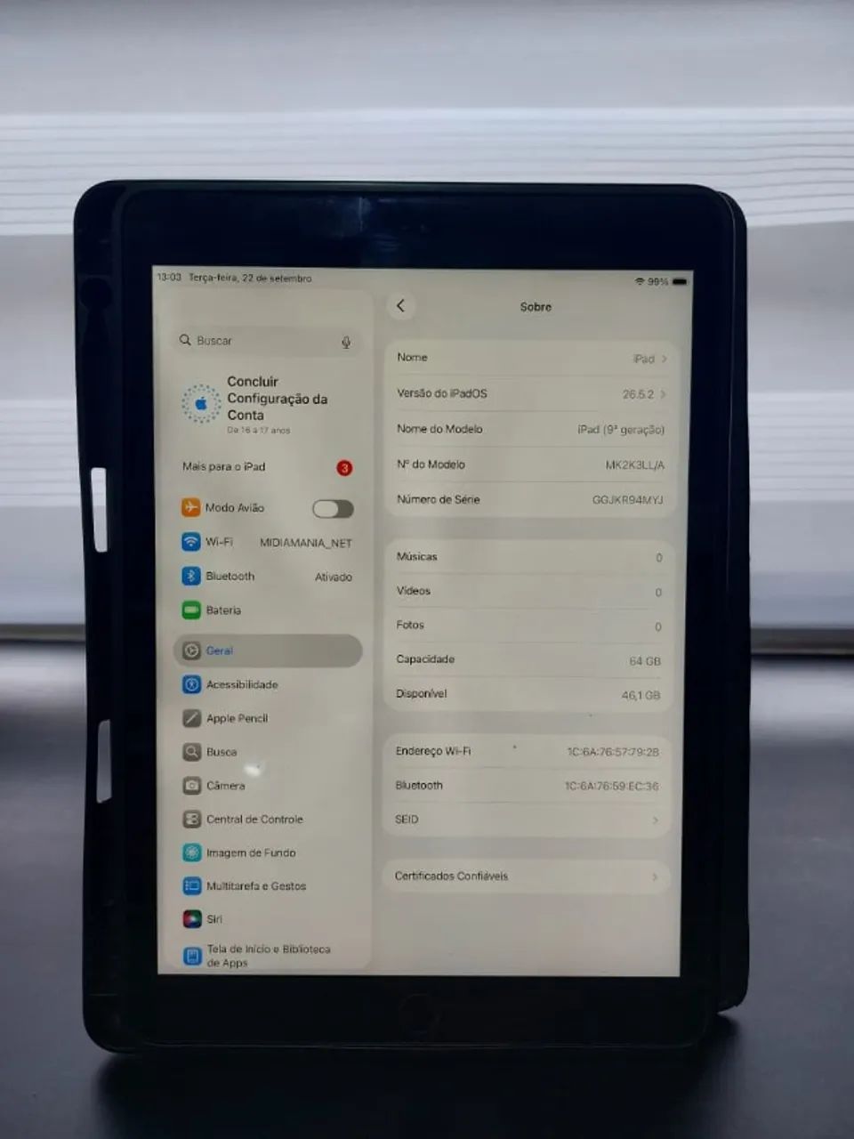 iPad 9 Geração 64 Gigas Space Gray Semi Novo - Foto 2