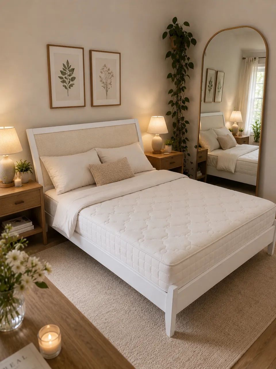 Cama casal branca 