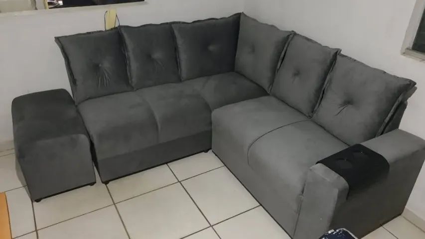 sofa de canto com puff ...entrega uberlandia - Foto 2
