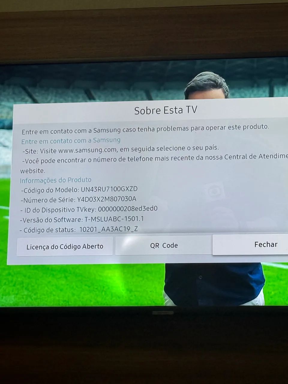 Televisão Smart TV Samsung 43 4K RU7100 - Foto 4