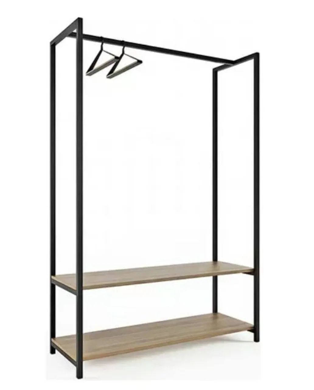 ARARA DUPLA ROUPAS E CABIDEIRO INDUSTRIAL FERR E MDF