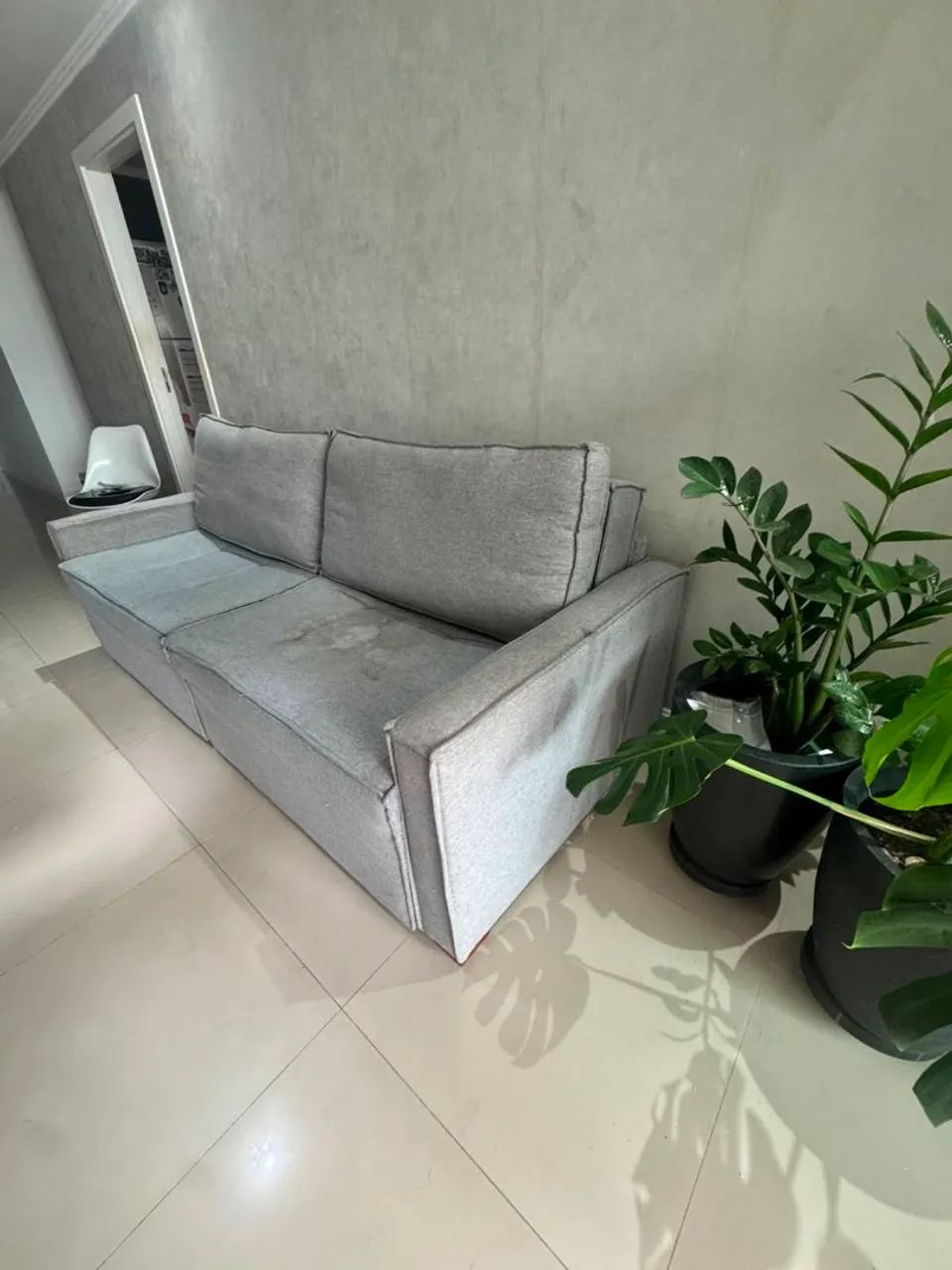 Sofá retrátil, vira cama, material linho. - Foto 5