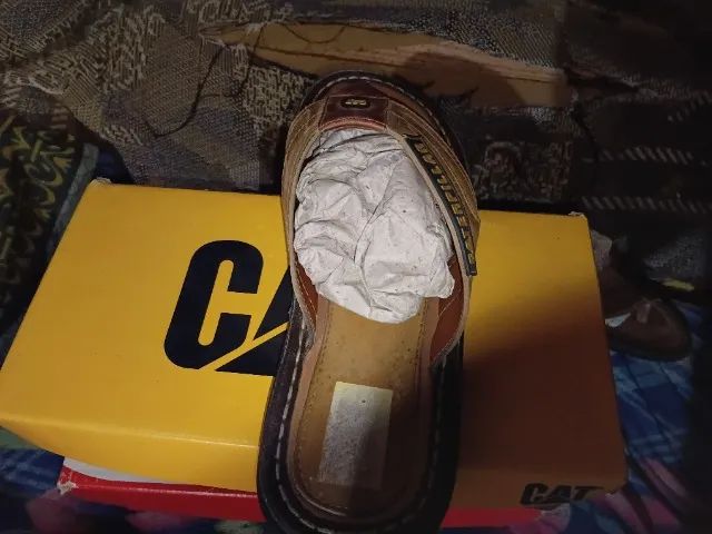 Chinelo Caterpillar CAT Masculino em Couro Original com Caixa - Foto 4