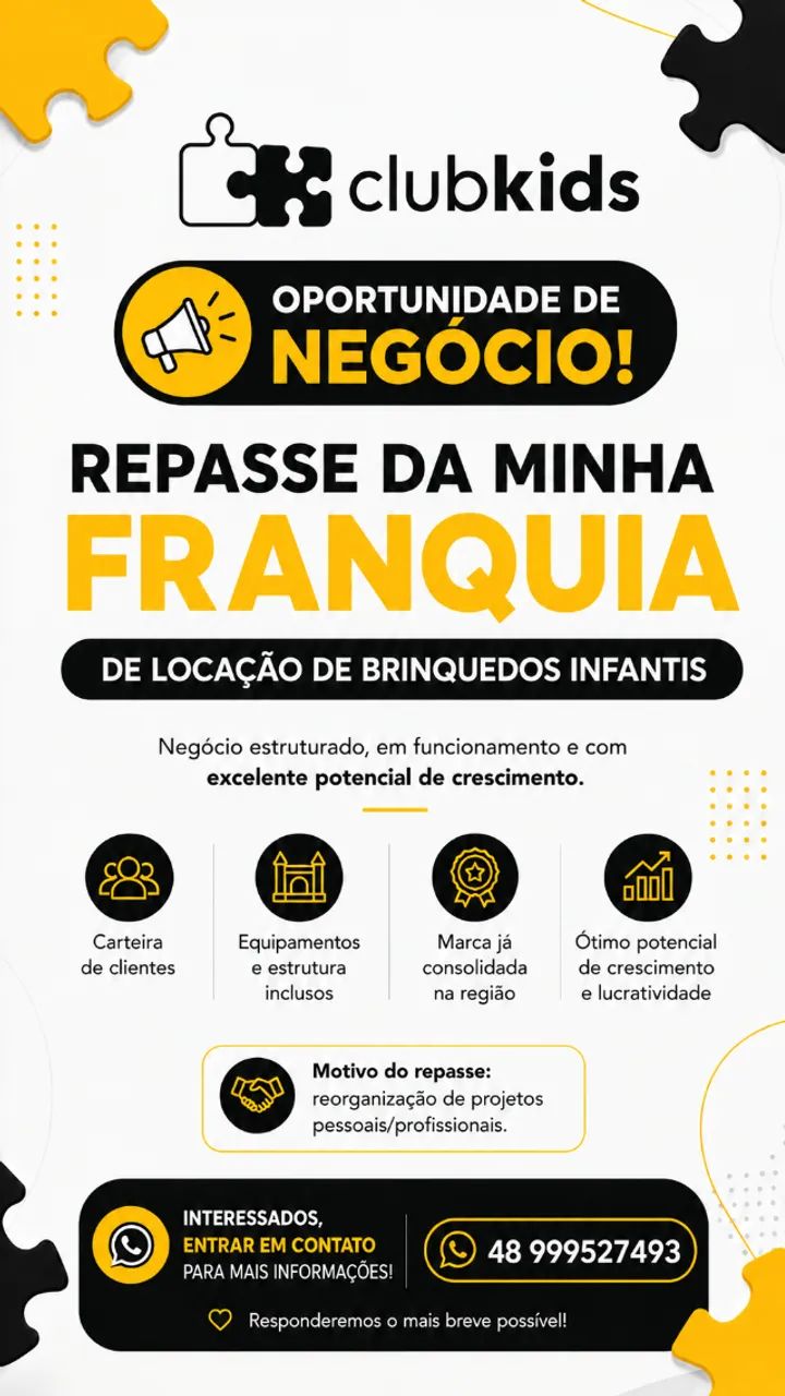 Repasse Franquia de Locação de Brinquedos