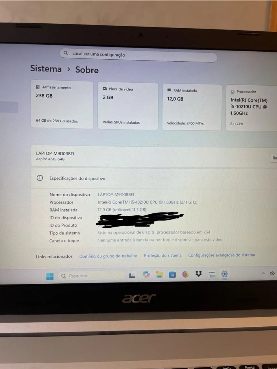 Notebook Acer aspire i5 12Gb Ram - Foto 5