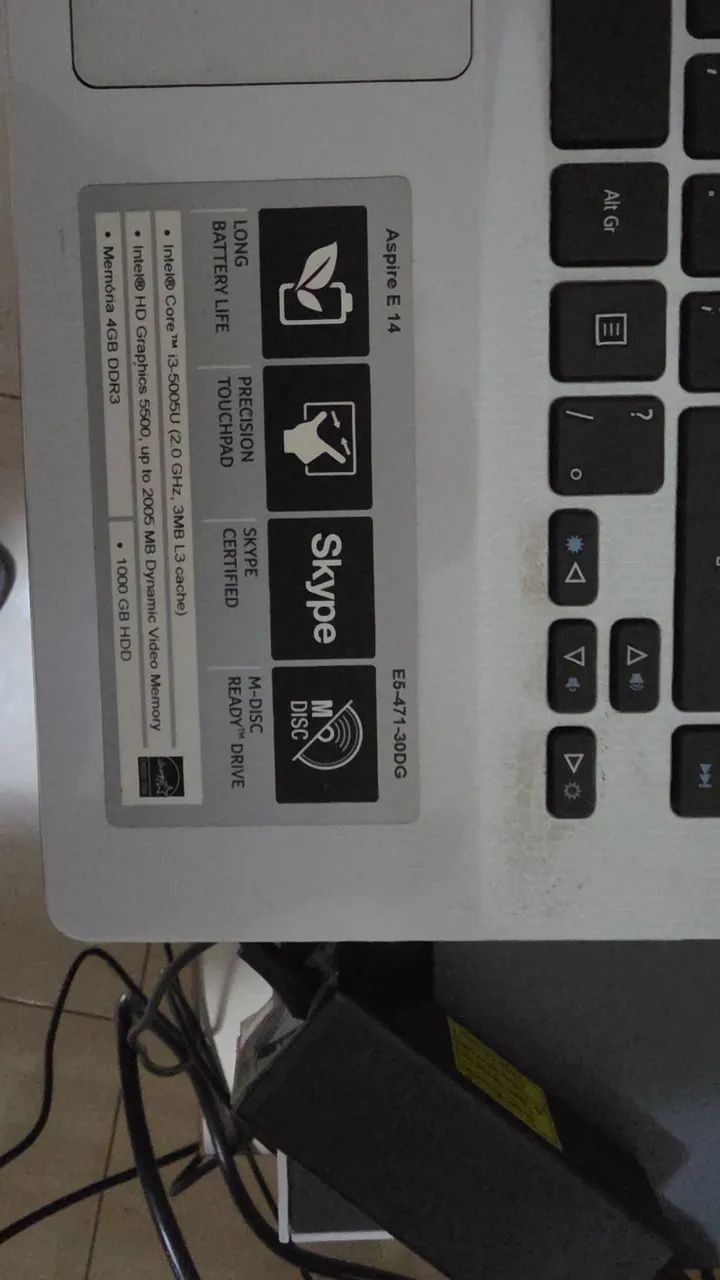 Notebook Acer Aspire 3 branco 4Gb de RAN 1Tb de HD - Foto 2