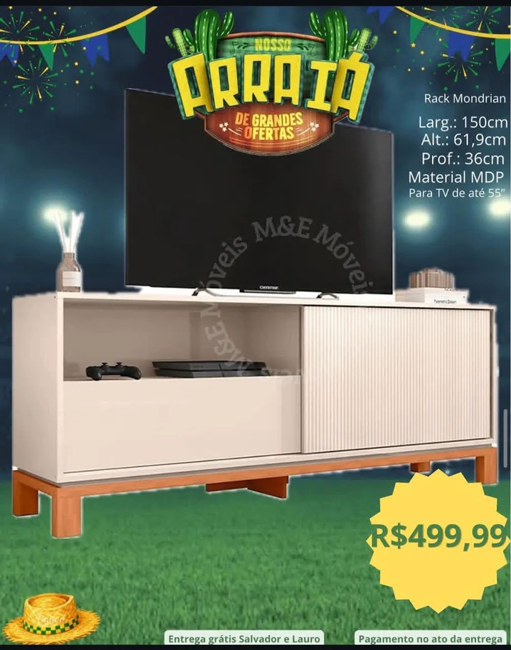 Rack para tv de até 55 polegadas com entrega grátis 