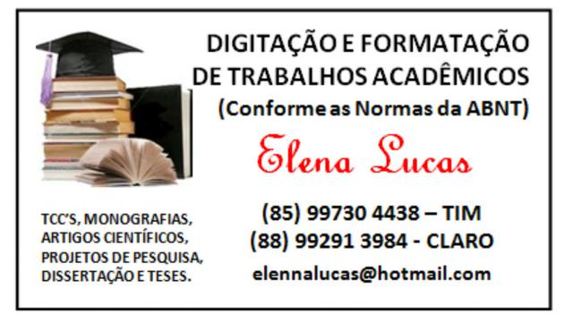Digitação, normalização, formatação e revisão de trabalhos acadêmicos