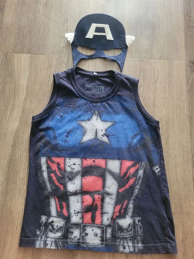 Camiseta Regata Infantil do Capitão América
