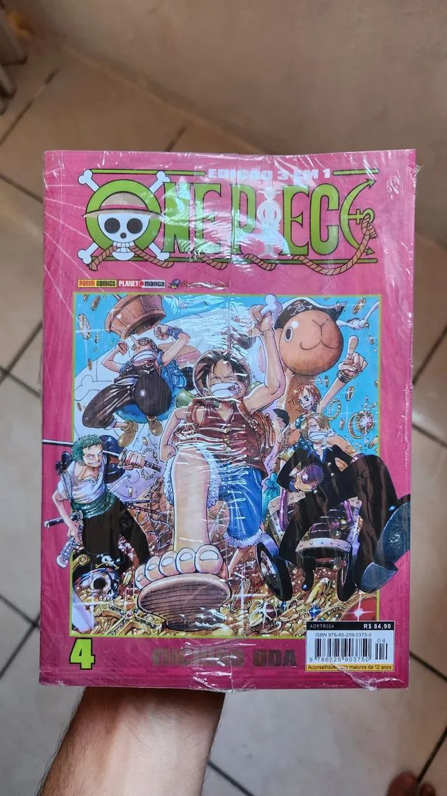 Livro Mangá One Piece 3 em 1 Novo Lacrado em Português 84,90- Vol