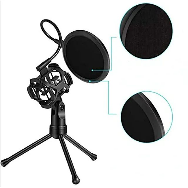 Filtro para microfone reduz ruído pop filter com tripé