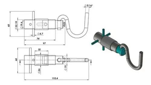 Gancho De Rede Para Chumbar Batom 1 Par Silvana - Foto 3