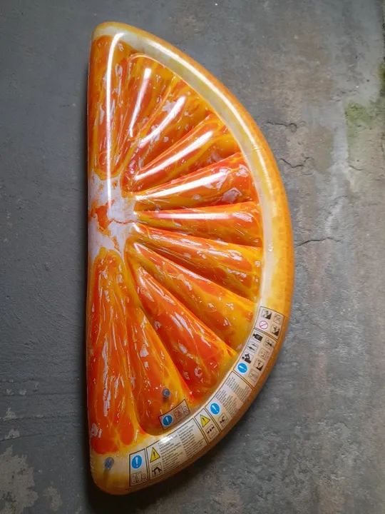 Bóia Colchão Laranja Fatia inflável Piscina Intex