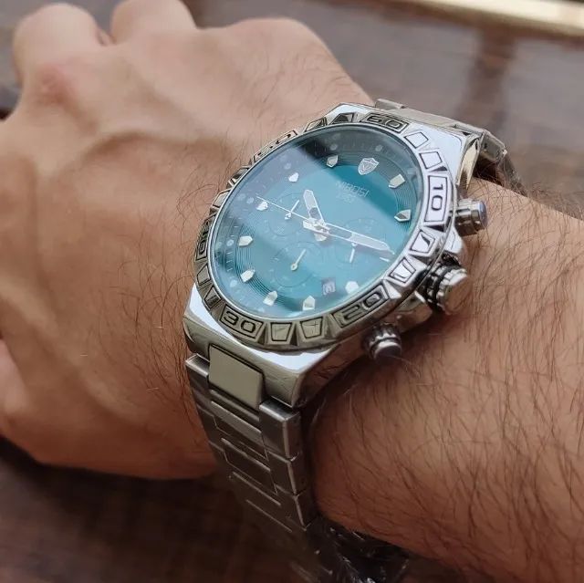 Relógio Nibosi Masculino Verde Turquesa - Foto 3