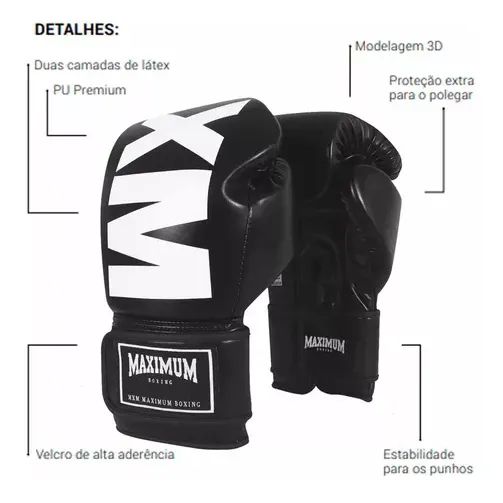 Par Luva Classic Muay Thai Boxe Kickboxing Maximum - Foto 2