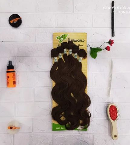 Cabelo Organico Ondul 55cm 16" 18 20 20 18 16 260g  Tela - Cor (#6) - Foto 3