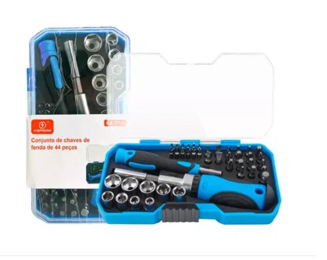 Conjunto Chave De Fenda E Soquete Bits 44 Peças Kabpbom - KA-7715 - Foto 2