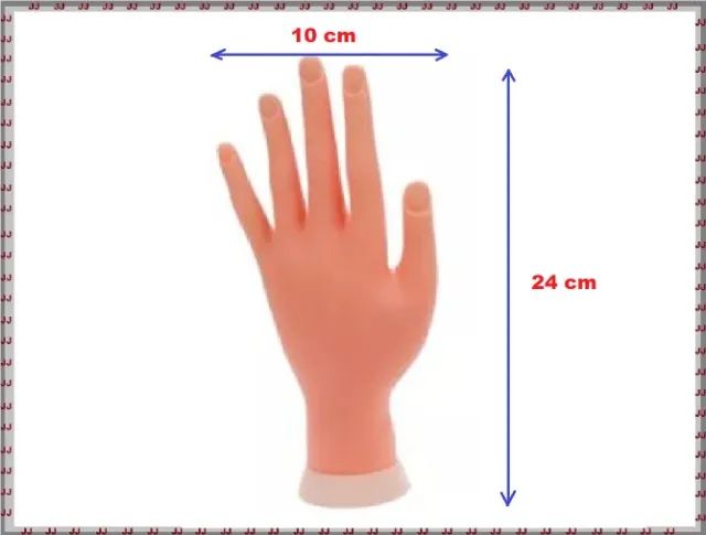 Mão de silicone e plástico para treino de pedi-cure e unhas de gel - Foto 2