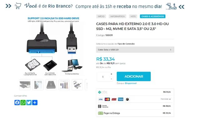 Case HD Externo - Sata, NVME, M2, 3.0 e 2.0 - Foto 3