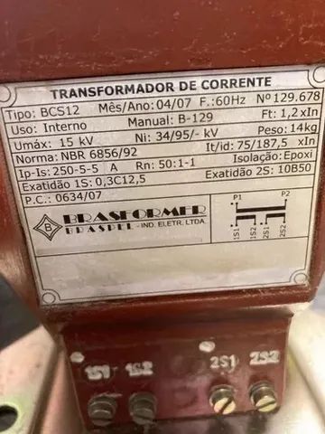 Transformador De Corrente Tc 15 Kv 250/5+5 A - Foto 4