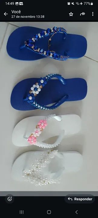 Sandálias Havaianas top Decoradas - Foto 3