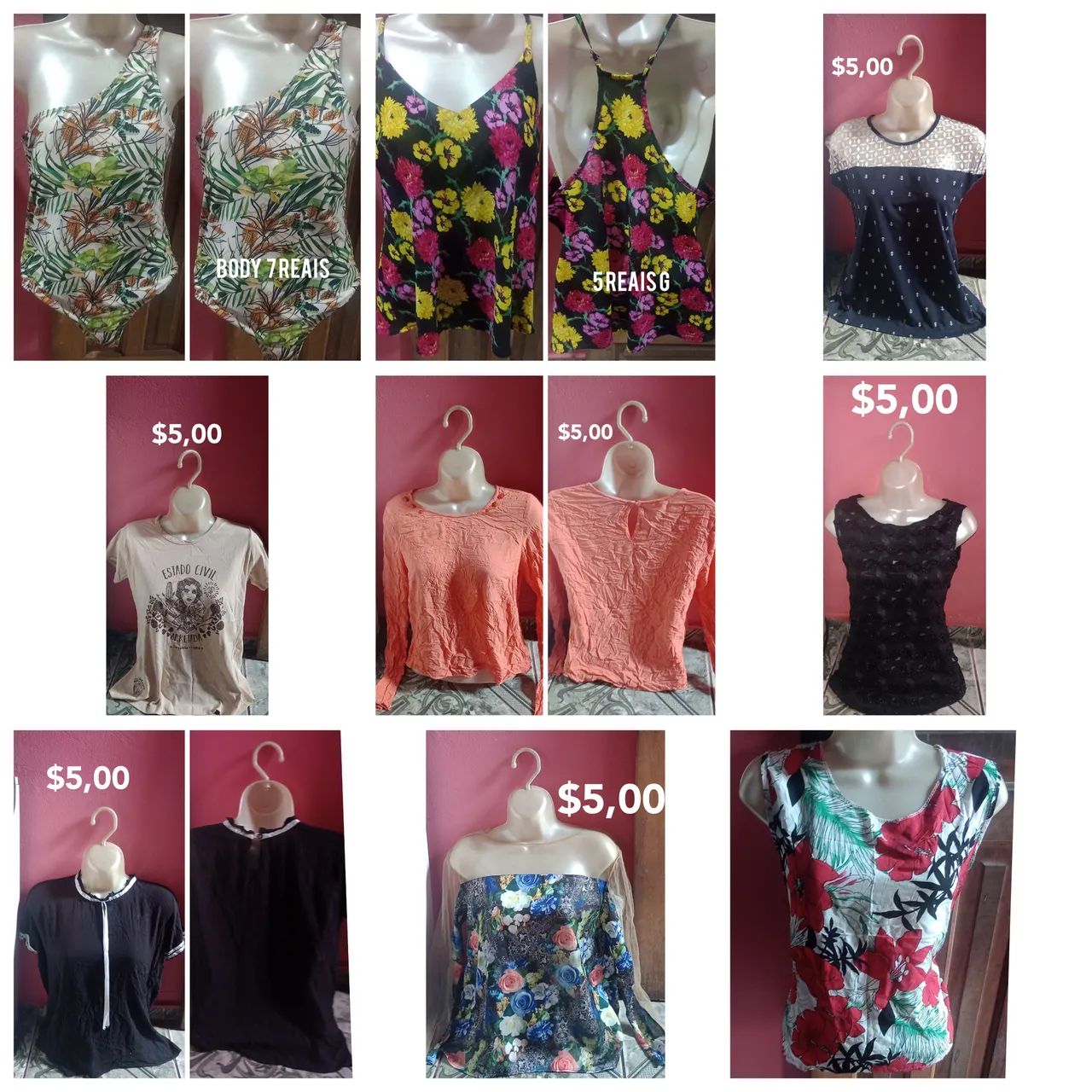Blusas femininas - Várias opções - R$5,00