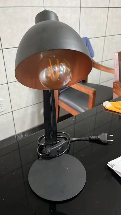 Abajur luminaria retro com lâmpada