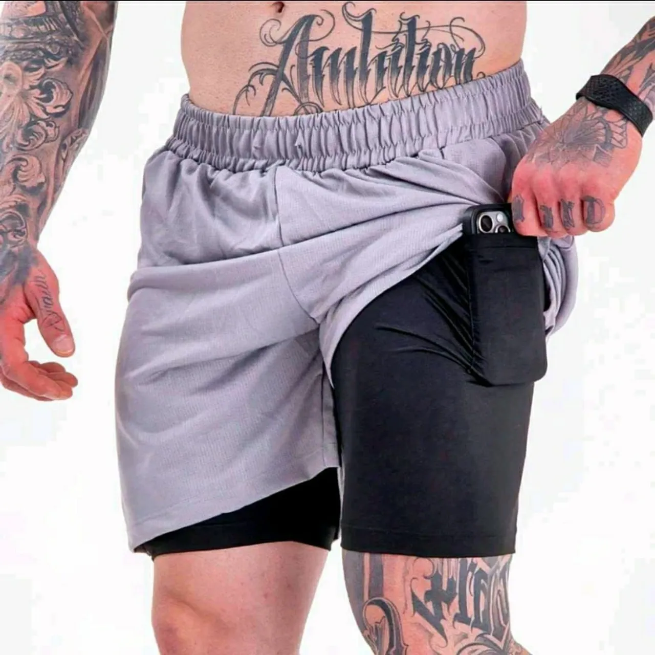 Shorts 2 em 1 com Bolso para Celular - Ideal para Treino