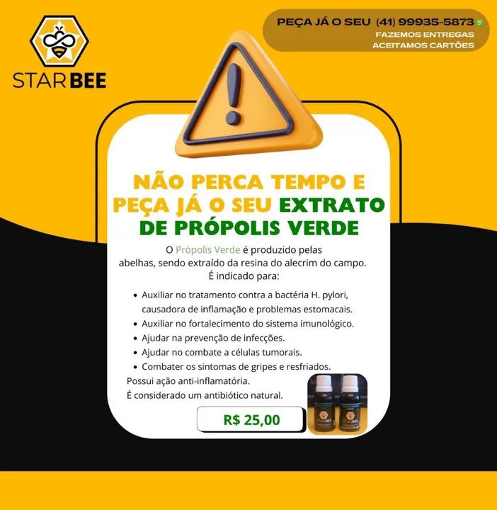 Mel de abelha e extrato de própolis- 500g, 1kg e 250g - Foto 3