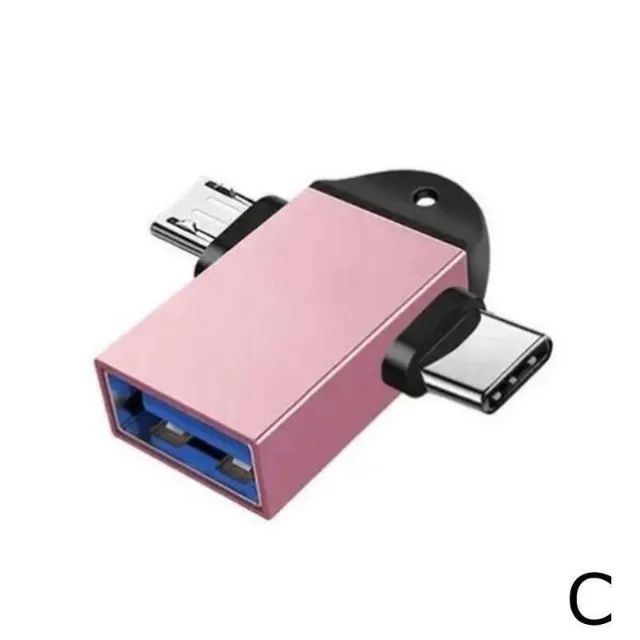 Adaptador De Alimentação 2Em 1 Tipo C Para Micro Usb, Otg - Foto 4