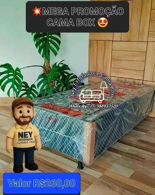 Cama Box Solteiro Espuma Dupla - Foto 5