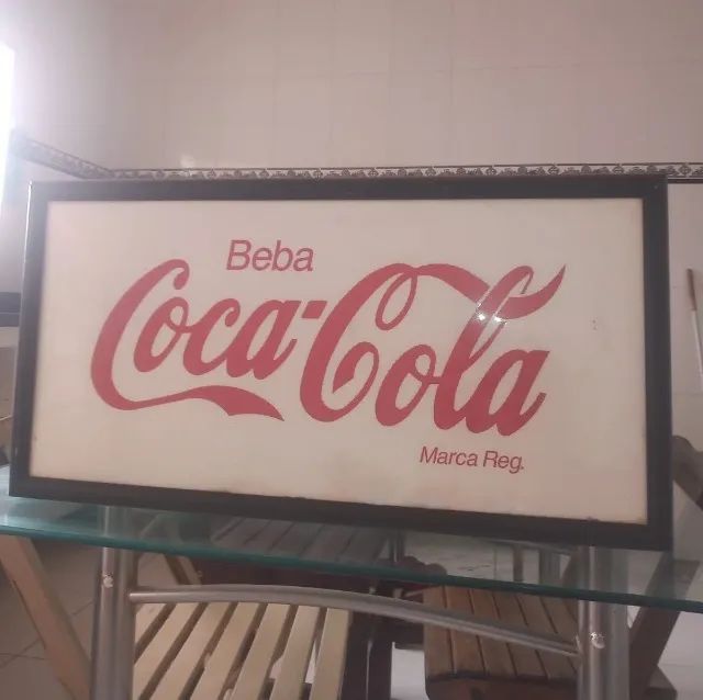 placa luminosa original coca cola antiga relíquia Led
