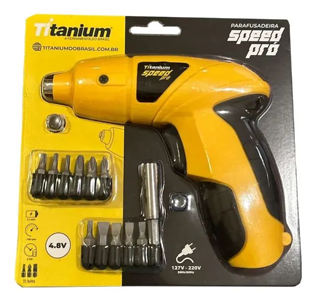 Parafusadeira Elétrica Titanium Speed Pró Bivolt C/ 11 Bits