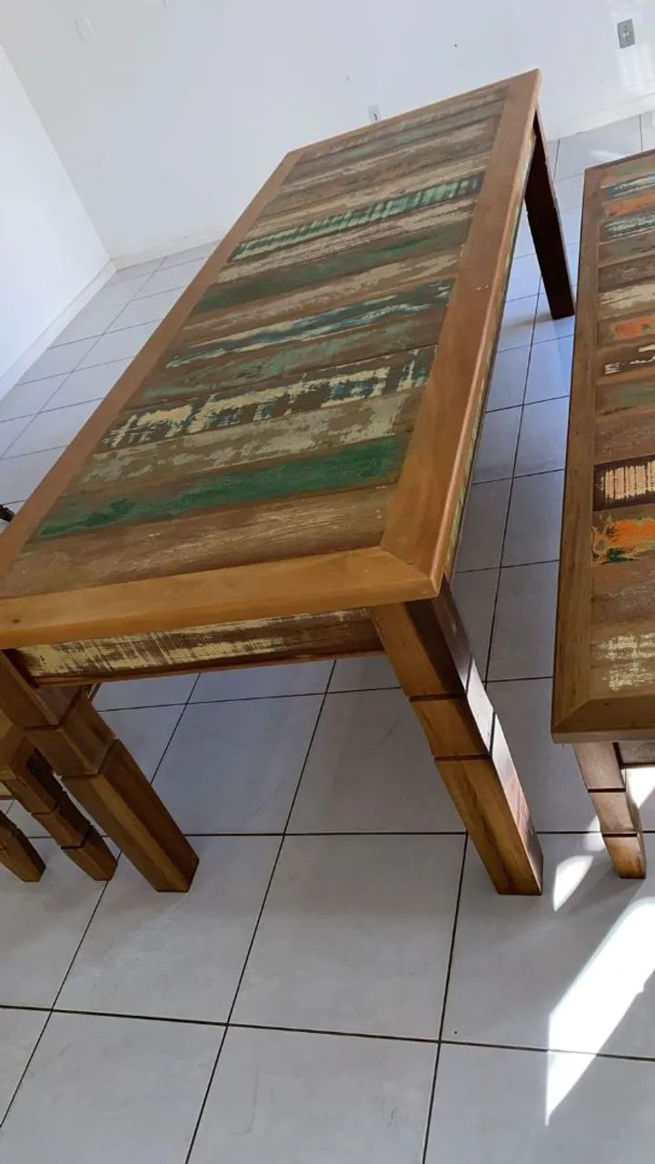Mesa de Jantar em Madeira de Demolição - Foto 2