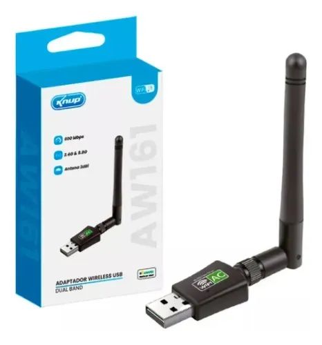 Adaptador Wi-Fi Dual Band 2.4G/5.8G - Internet Rápida e Estável!