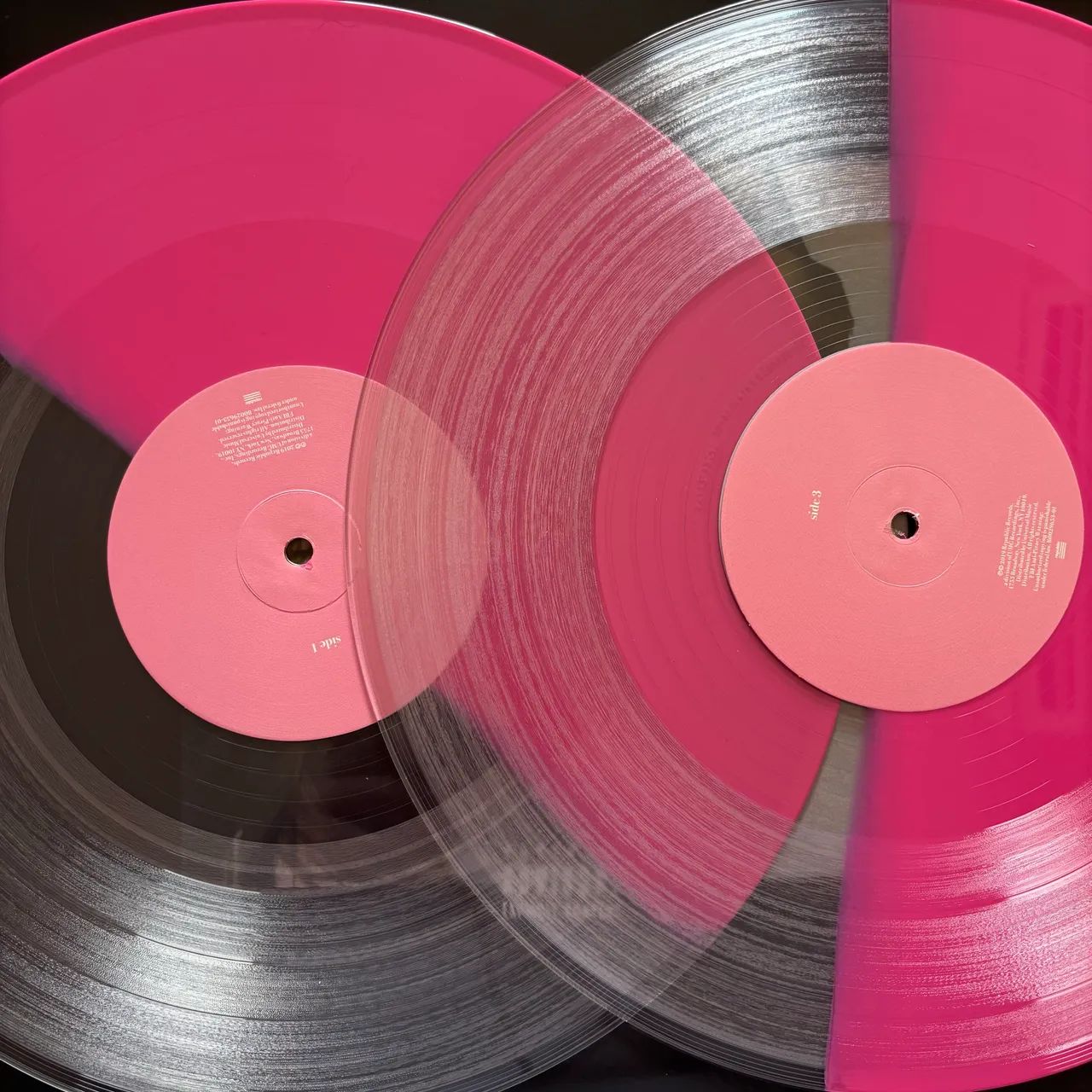 ariana grande - vinil - thank u, next pink/clear split colorido