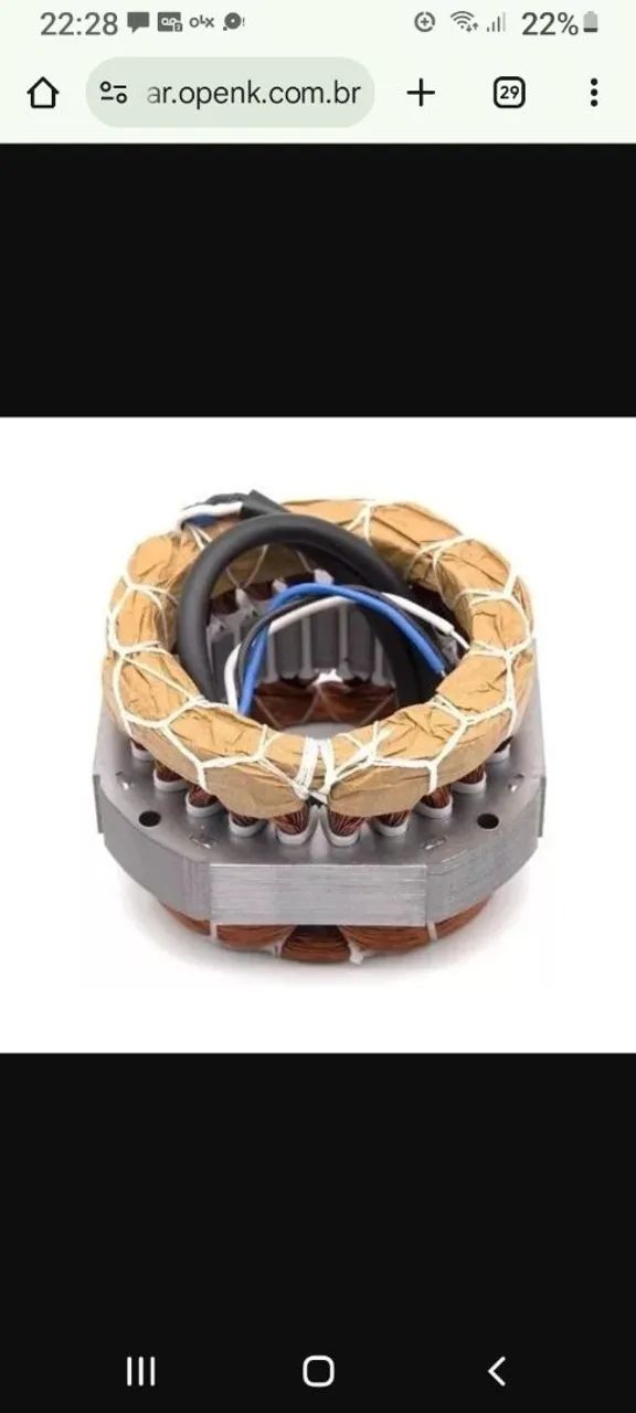 Estator bobina Garen Q20mm- A00592, 220v, alumínio , monofásico 