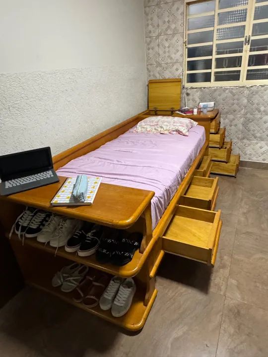Cama Box de Madeira com gavetas e Prateleiras - Foto 2