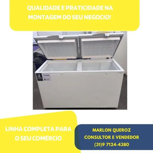 Freezer Horizontal Fricon 411L Tampa Cega 127/220v Novo