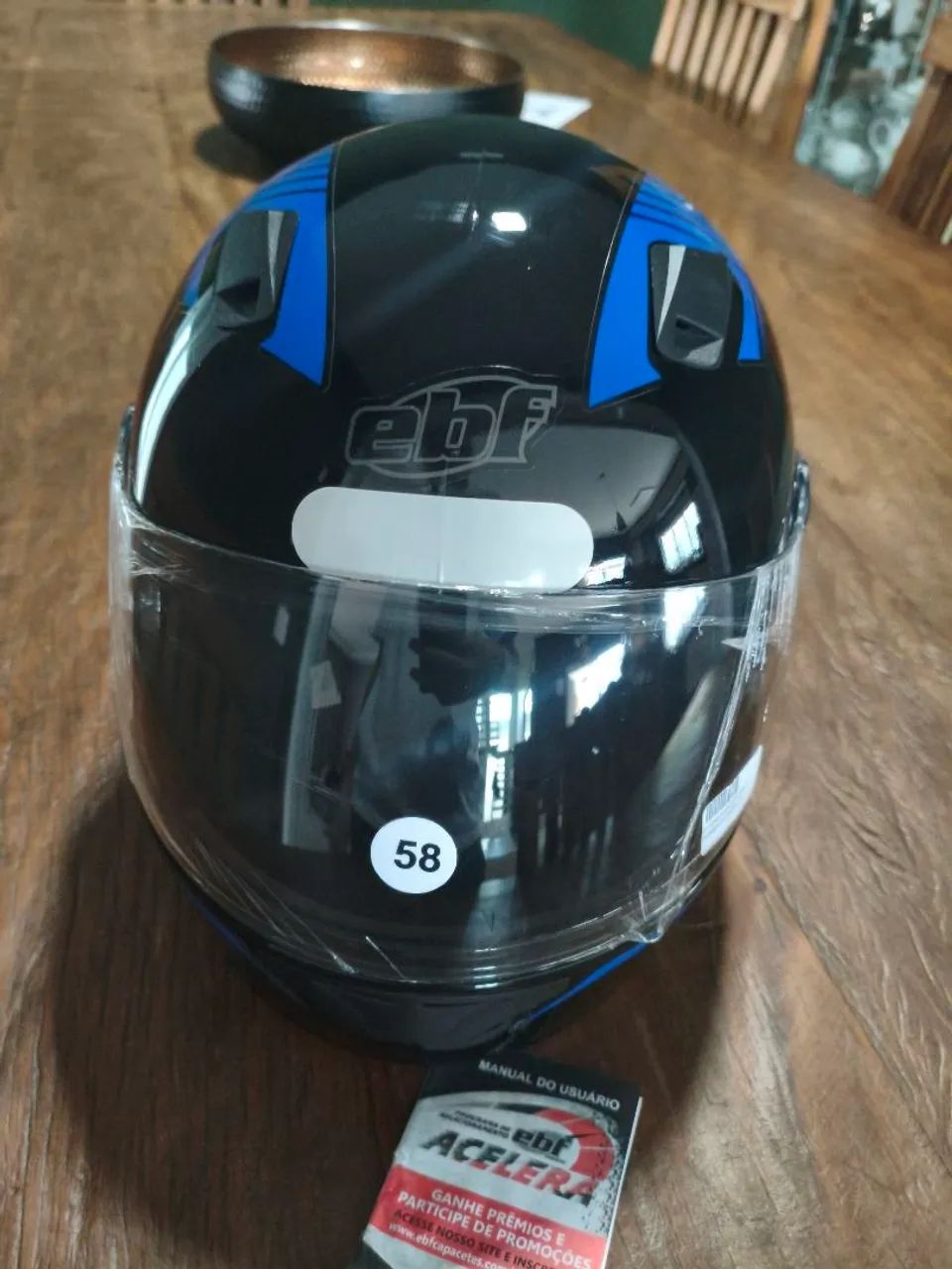 Capacete Fechado New Ebf Power Azul - Foto 5