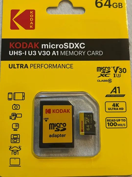 Cartão de Memória Kodak microSDXC 64GB UHS-I U3 V30 A1 - Foto 2