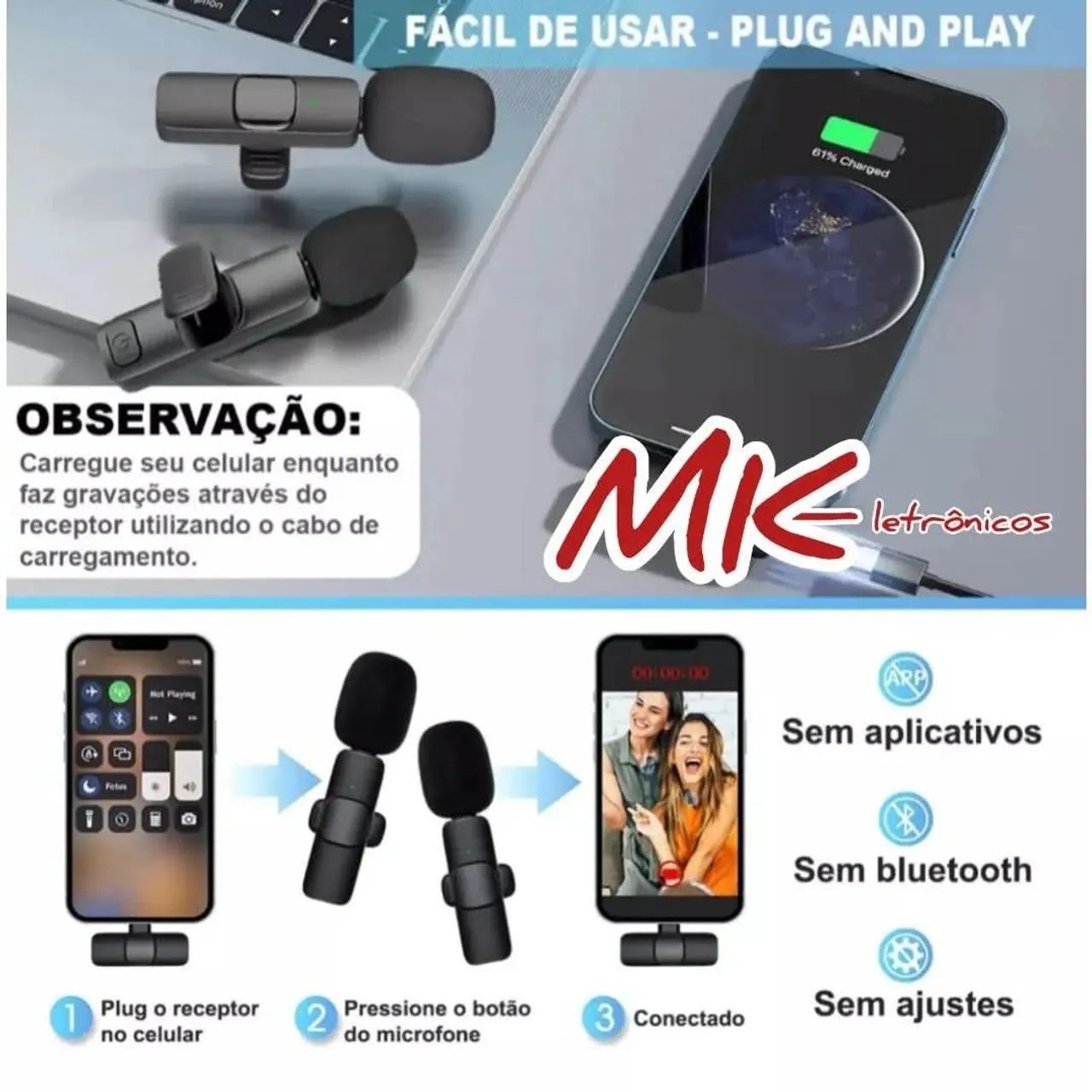 Microfone Sem Fio YLW-Microfone - Foto 6