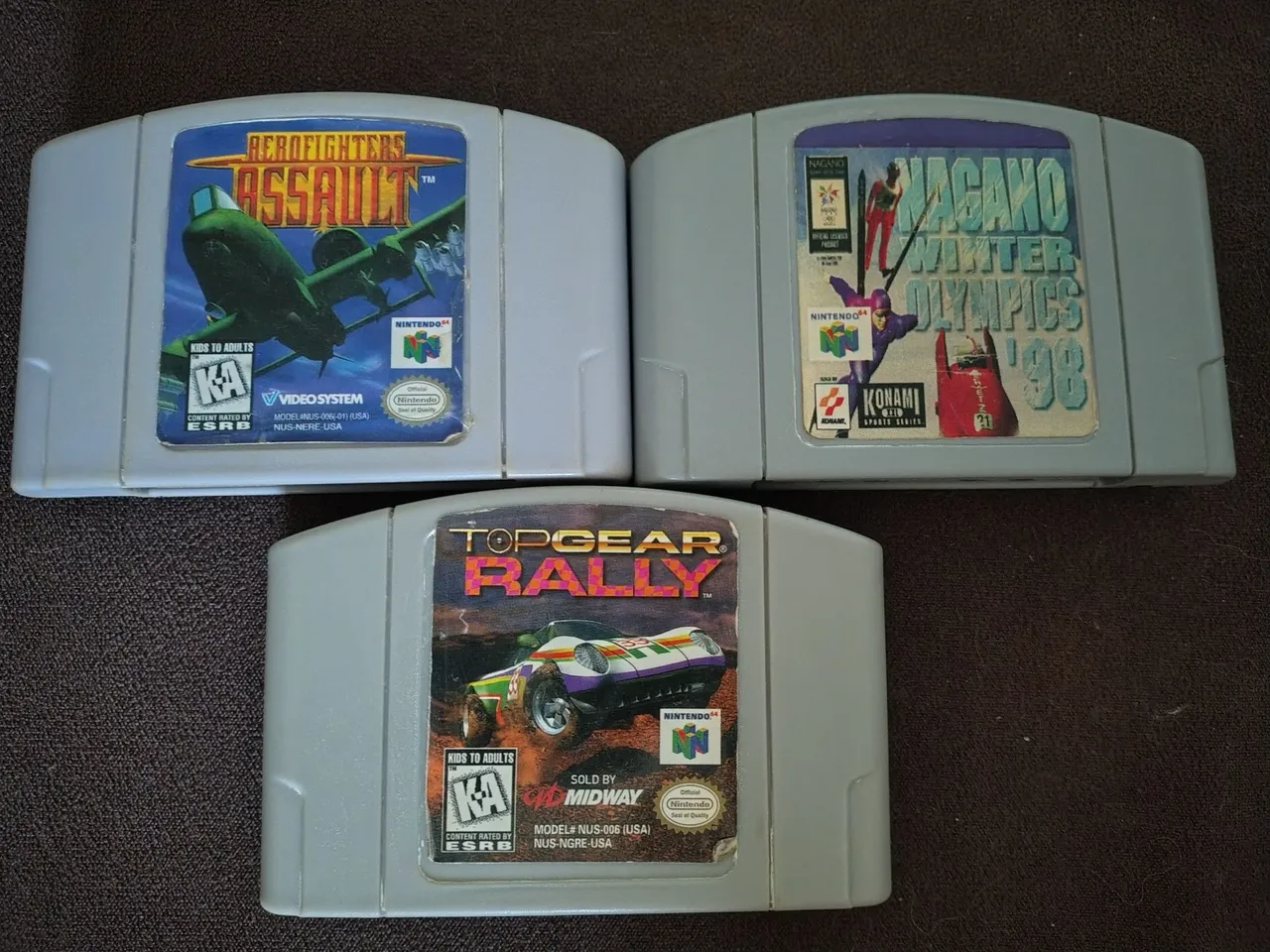Lote de 3 jogos de Nintendo 64